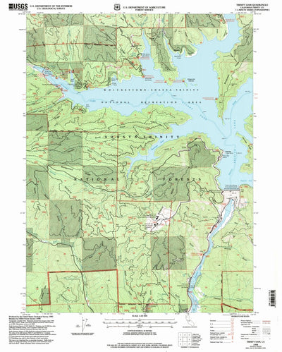 United States Geological Survey Trinity Dam, CA (1998, 24000-Scale) digital map