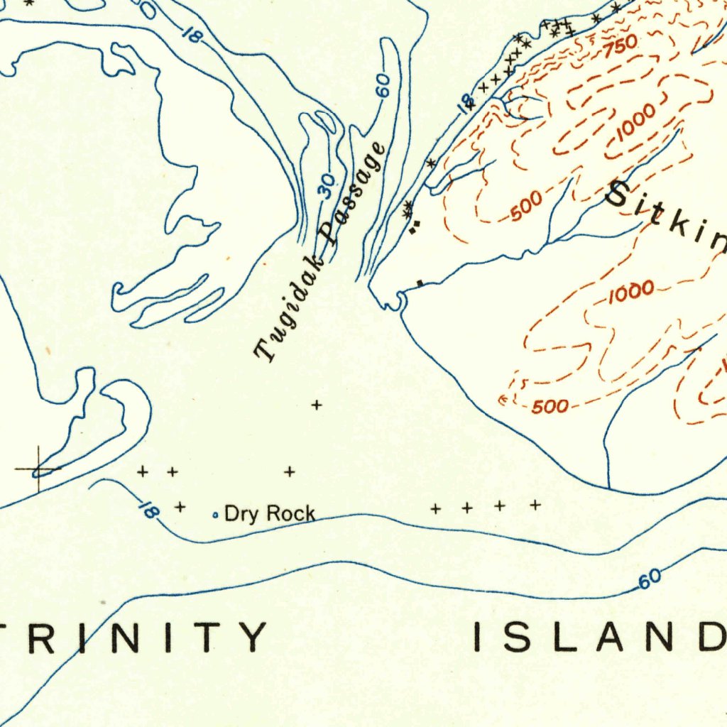 Blue Trinity Map Trinity Islands, AK (1951, 250000-Scale) Map by United States ...