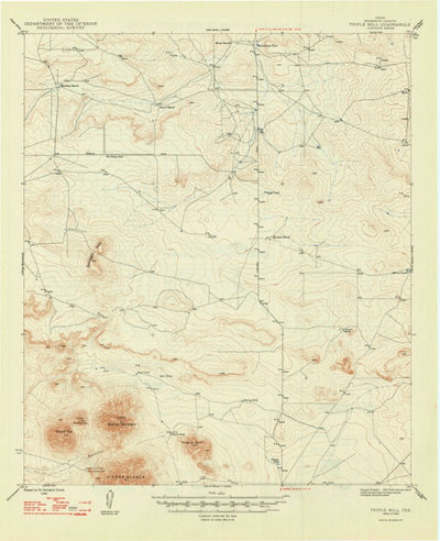 United States Geological Survey Triple Hill, TX (1948, 62500-Scale) digital map