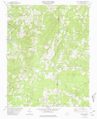 United States Geological Survey Triple Springs, NC (1980, 24000-Scale) digital map