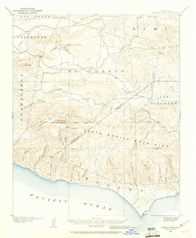 United States Geological Survey Triunfo Pass, CA (1900, 62500-Scale) digital map