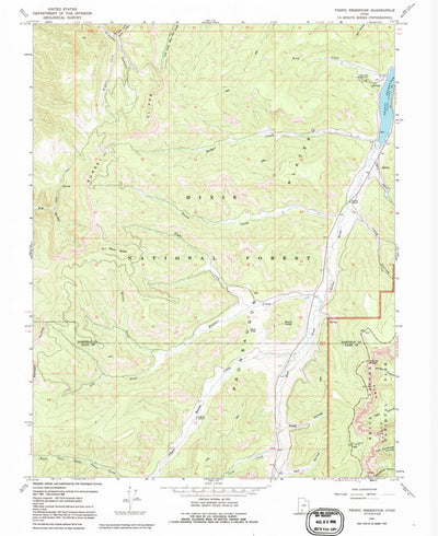 United States Geological Survey Tropic Reservoir, UT (1966, 24000-Scale) digital map