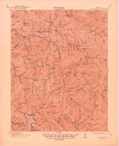 United States Geological Survey Troublesome, KY (1914, 62500-Scale) digital map