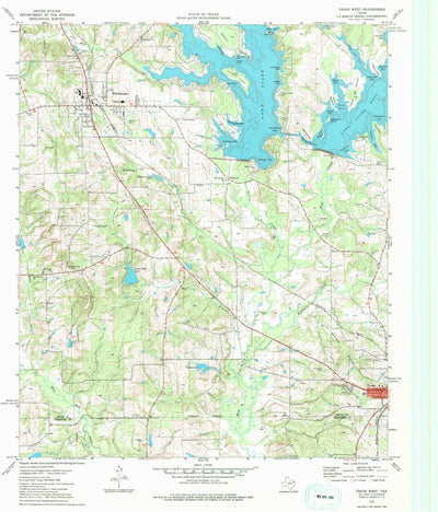 United States Geological Survey Troup West, TX (1973, 24000-Scale) digital map