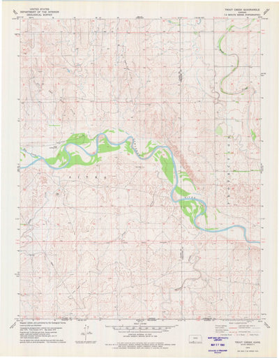 United States Geological Survey Trout Creek, KS (1979, 24000-Scale) digital map
