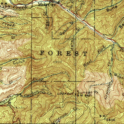 United States Geological Survey Trout Creek, MT-ID (1936, 125000-Scale) digital map