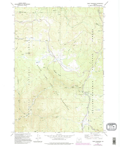 United States Geological Survey Trout Meadows, OR (1972, 24000-Scale) digital map