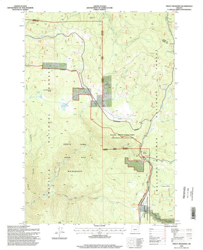 United States Geological Survey Trout Meadows, OR (1995, 24000-Scale) digital map