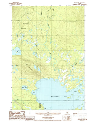 United States Geological Survey Trout Mountain, ME (1988, 24000-Scale) digital map