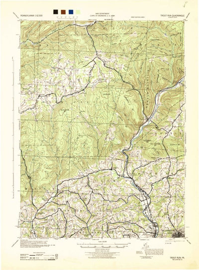 United States Geological Survey Trout Run, PA (1944, 62500-Scale) digital map