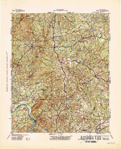 United States Geological Survey Troy, NC (1942, 125000-Scale) digital map