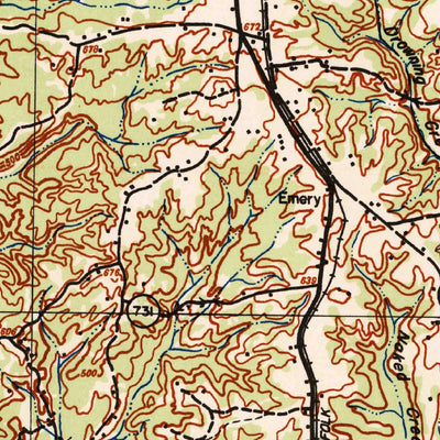 United States Geological Survey Troy, NC (1942, 125000-Scale) digital map