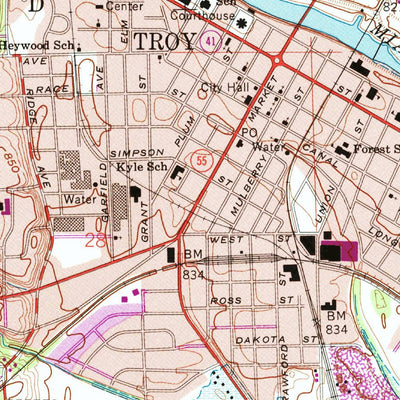 United States Geological Survey Troy, OH (1961, 24000-Scale) digital map