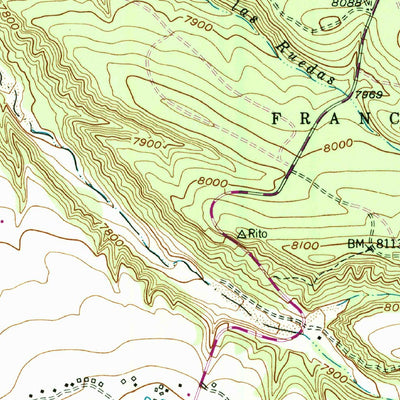 United States Geological Survey Truchas, NM (1953, 24000-Scale) digital map