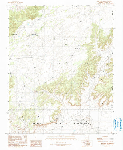 United States Geological Survey Tsin Naan Tee, AZ (1990, 24000-Scale) digital map