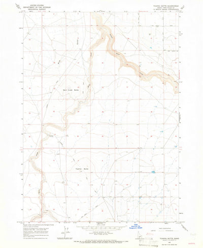 United States Geological Survey Tuanna Butte, ID (1965, 24000-Scale) digital map