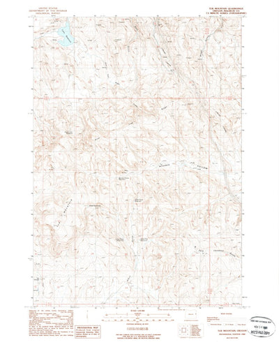 United States Geological Survey Tub Mountain, OR (1988, 24000-Scale) digital map
