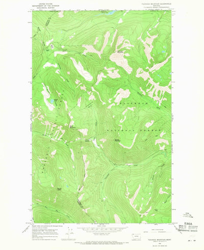 United States Geological Survey Tuchuck Mountain, MT (1966, 24000-Scale) digital map