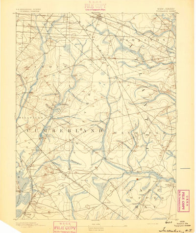 United States Geological Survey Tuckahoe, NJ (1893, 62500-Scale) digital map