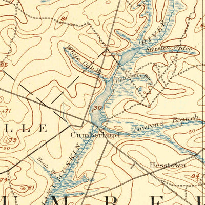 United States Geological Survey Tuckahoe, NJ (1893, 62500-Scale) digital map