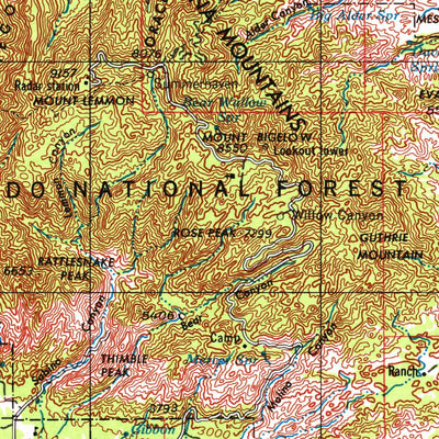 United States Geological Survey Tucson, AZ (1956, 250000-Scale) digital map