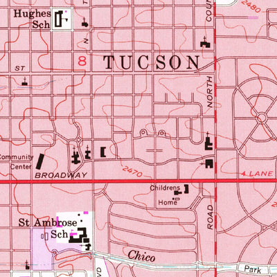 United States Geological Survey Tucson, AZ (1957, 24000-Scale) digital map