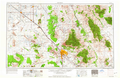 United States Geological Survey Tucson, AZ (1962, 250000-Scale) digital map