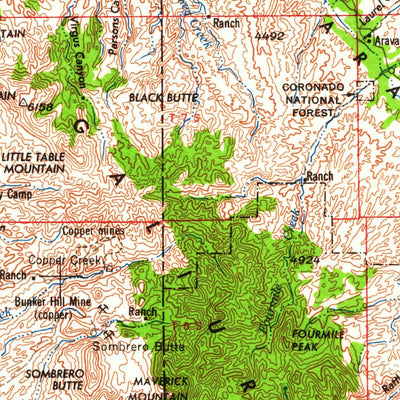 United States Geological Survey Tucson, AZ (1962, 250000-Scale) digital map