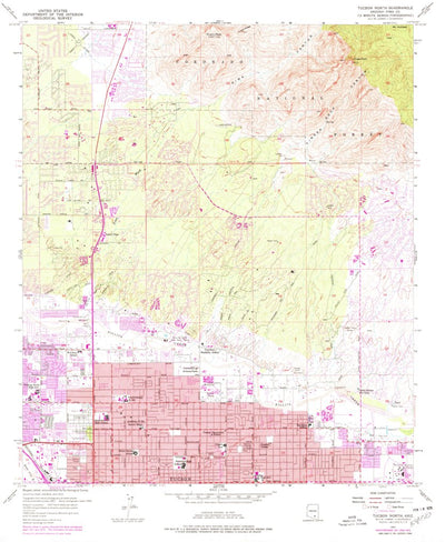 United States Geological Survey Tucson North, AZ (1957, 24000-Scale) digital map