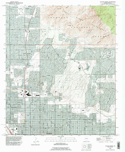 United States Geological Survey Tucson North, AZ (1992, 24000-Scale) digital map