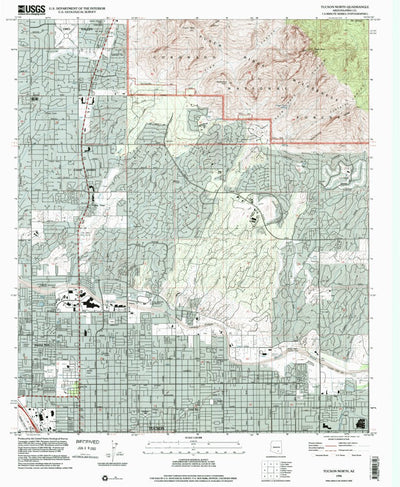 United States Geological Survey Tucson North, AZ (1996, 24000-Scale) digital map