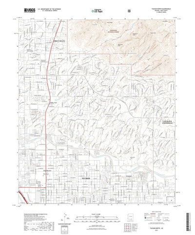 United States Geological Survey Tucson North, AZ (2021, 24000-Scale) digital map