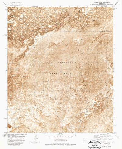 United States Geological Survey Tucson Spring, NM (1982, 24000-Scale) digital map