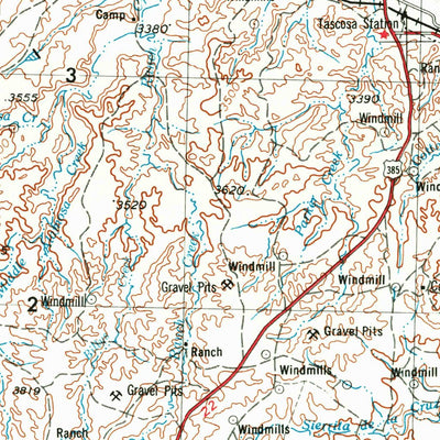 United States Geological Survey Tucumcari, NM-TX (1954, 250000-Scale) digital map