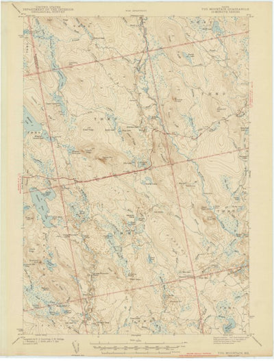 United States Geological Survey Tug Mountain, ME (1943, 62500-Scale) digital map
