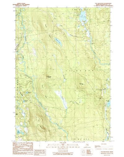 United States Geological Survey Tug Mountain, ME (1990, 24000-Scale) digital map