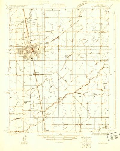 United States Geological Survey Tulare, CA (1925, 31680-Scale) digital map