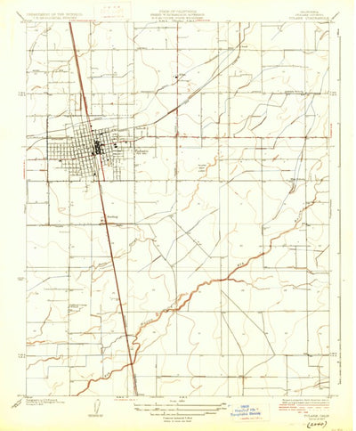 United States Geological Survey Tulare, CA (1927, 31680-Scale) digital map