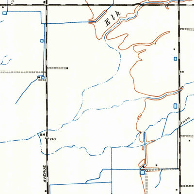 United States Geological Survey Tulare, CA (1942, 62500-Scale) digital map