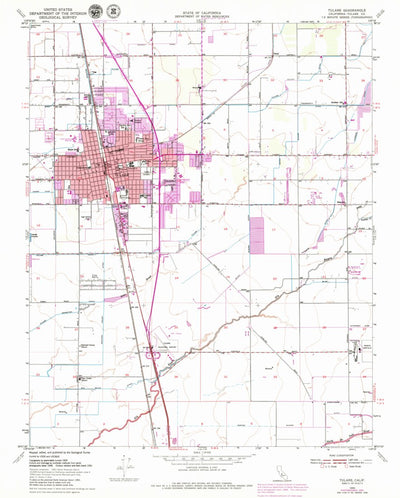 United States Geological Survey Tulare, CA (1950, 24000-Scale) digital map