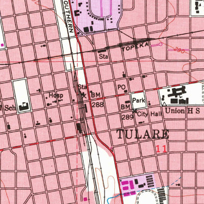 United States Geological Survey Tulare, CA (1950, 24000-Scale) digital map