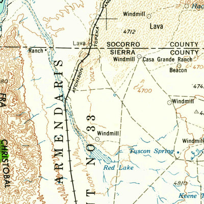 United States Geological Survey Tularosa, NM (1958, 250000-Scale) digital map