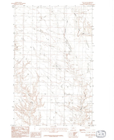 United States Geological Survey Tule Lake, MT (1984, 24000-Scale) digital map