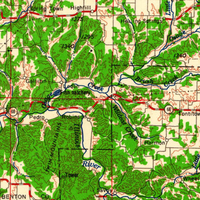 United States Geological Survey Tulsa, OK-MO-AR-KS (1963, 250000-Scale) digital map
