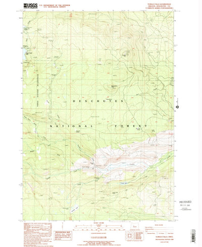 United States Geological Survey Tumalo Falls, OR (1988, 24000-Scale) digital map