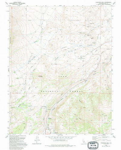 United States Geological Survey Tungsten Hills, CA (1990, 24000-Scale) digital map