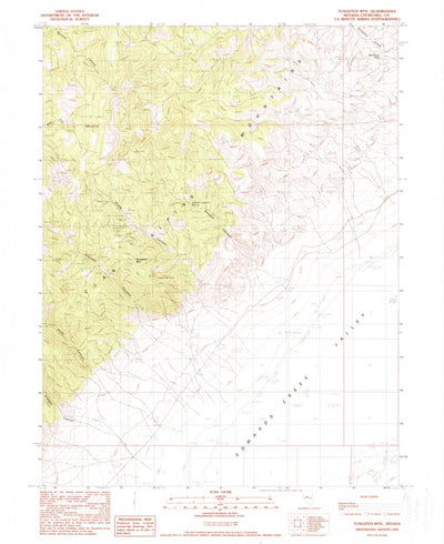 United States Geological Survey Tungsten Mountain, NV (1990, 24000-Scale) digital map