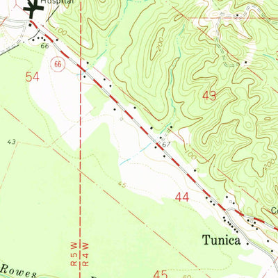 United States Geological Survey Tunica, MS-AR (1965, 24000-Scale) digital map