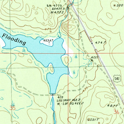 United States Geological Survey Tunis, MI (1985, 24000-Scale) digital map