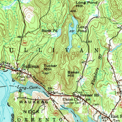United States Geological Survey Tunk Lake, ME (1957, 62500-Scale) digital map
